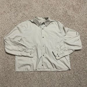 Eddie Bauer Cropped Long Sleeve Button Up Shirt